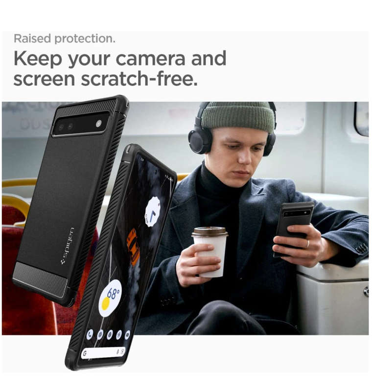 GOOGLE PIXEL 6A PREMIUM RUGGED ARMOR CASE BLACK | SPIGEN
