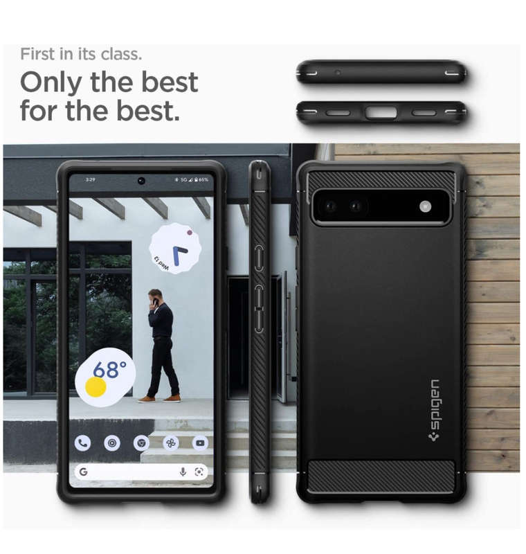 GOOGLE PIXEL 6A PREMIUM RUGGED ARMOR CASE BLACK | SPIGEN