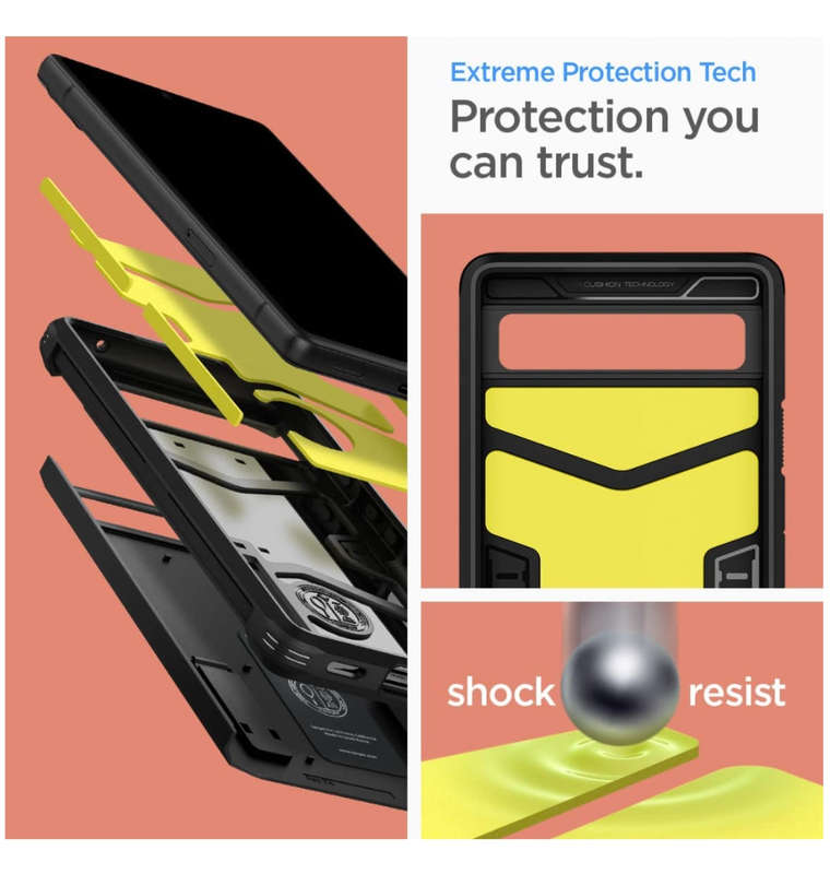 GOOGLE PIXEL 6A PREMIUM TOUGH ARMOR CASE BLACK | SPIGEN
