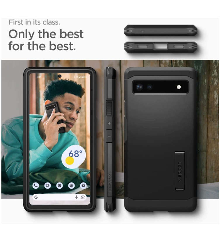 GOOGLE PIXEL 6A PREMIUM TOUGH ARMOR CASE BLACK | SPIGEN