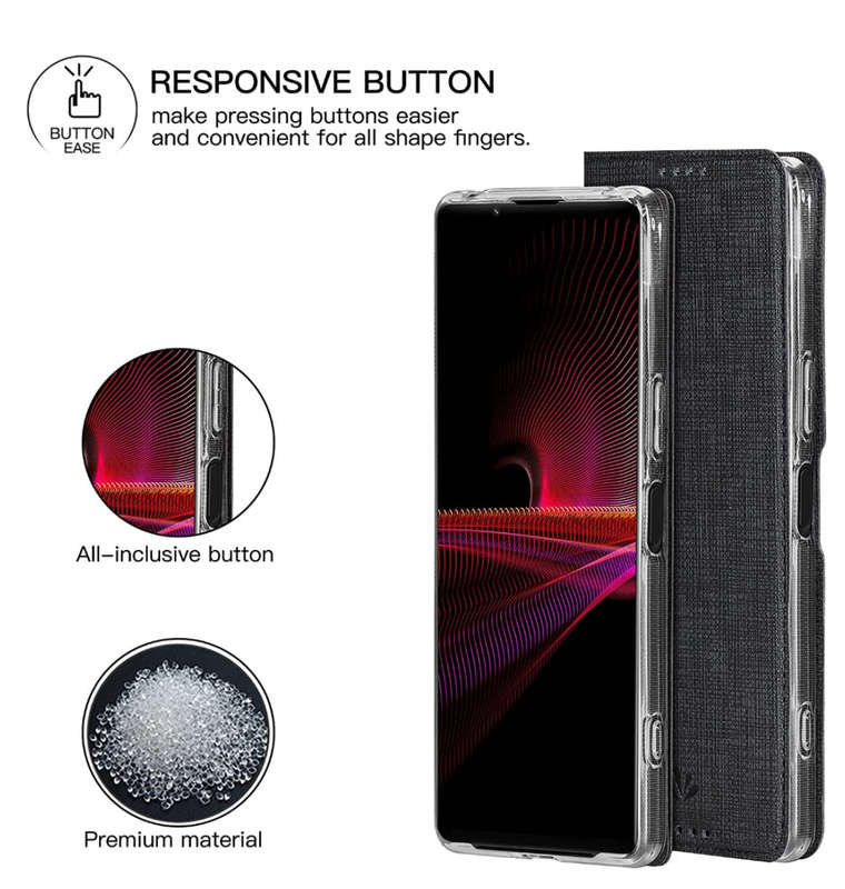 SONY XPERIA 1 IV SLIM FLIP FOLIO WALLET CASE BLACK