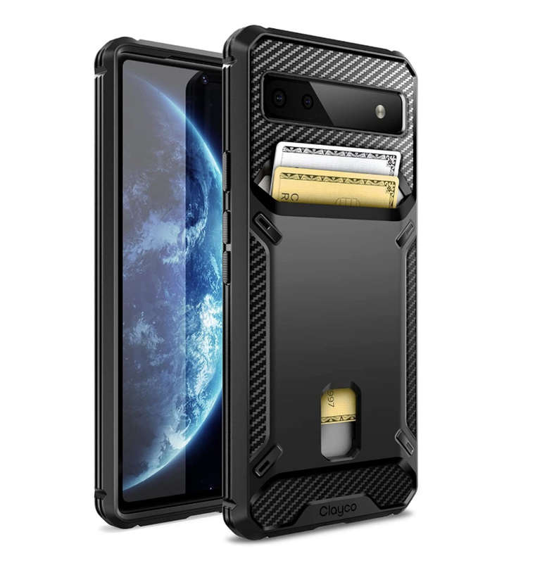 GOOGLE PIXEL 6A HEAVY DUTY PROTECTIVE SLIM CARD SLOT WALLET CASE | CLAYCO