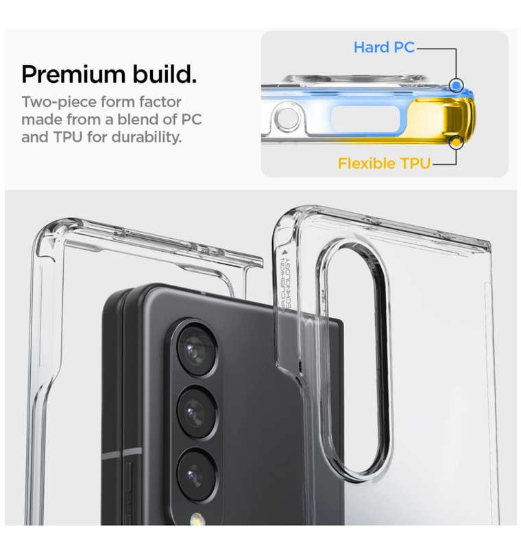 SAMSUNG GALAXY Z FOLD 4 PREMIUM ULTRA HYBRID CRYSTAL CASE CLEAR | SPIGEN