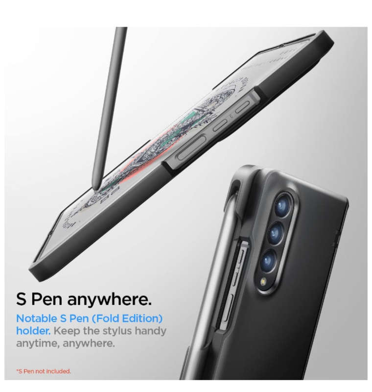 SAMSUNG GALAXY Z FOLD 4 PREMIUM SLIM ARMOR PRO PEN EDITION CASE BLACK | SPIGEN
