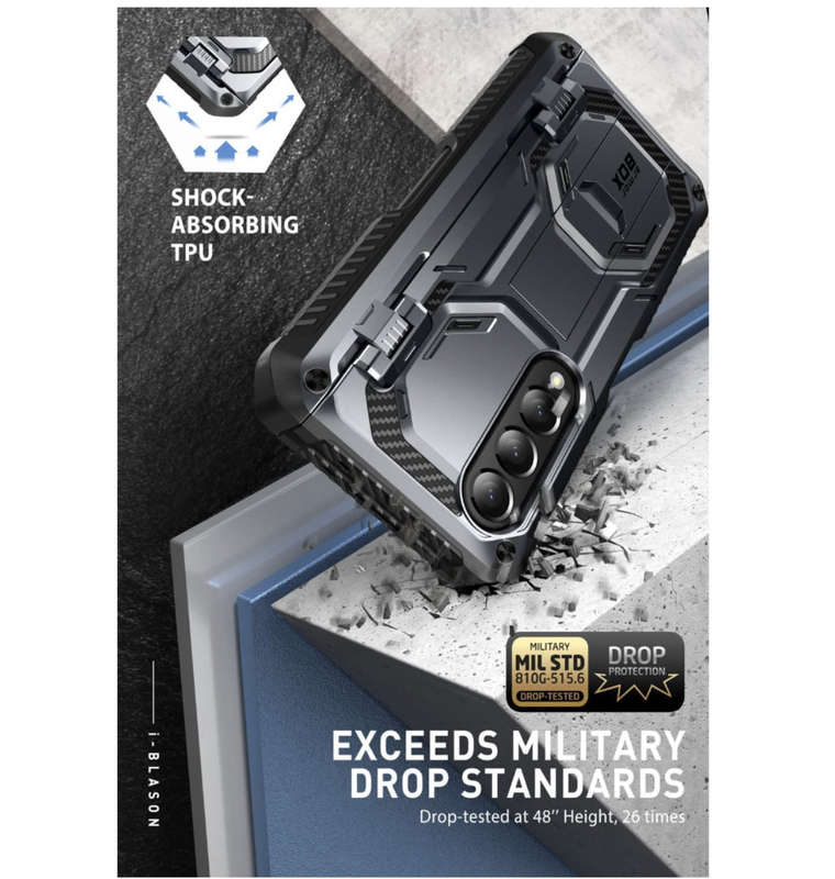 SAMSUNG GALAXY Z FOLD 4 PREMIUM FULL BODY ARMORBOX PROTECTIVE BUMPER CASE BLACK | I-BLASON