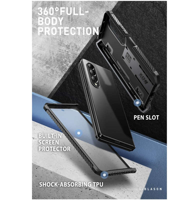 SAMSUNG GALAXY Z FOLD 4 PREMIUM FULL BODY ARMORBOX PROTECTIVE BUMPER CASE BLACK | I-BLASON