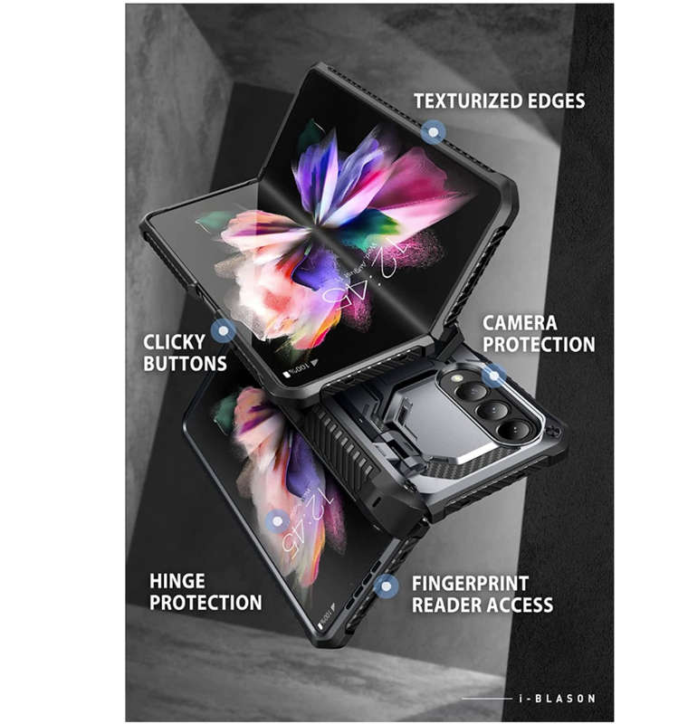 SAMSUNG GALAXY Z FOLD 4 PREMIUM FULL BODY ARMORBOX PROTECTIVE BUMPER CASE BLACK | I-BLASON