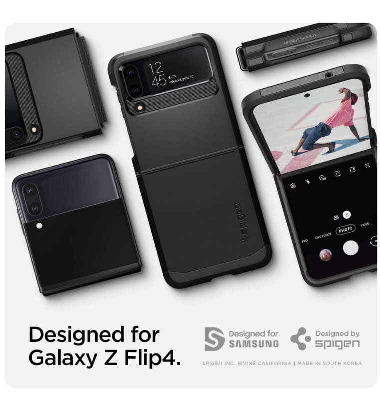 SAMSUNG GALAXY Z FLIP 4 PREMIUM TOUGH ARMOR CASE BLACK | SPIGEN