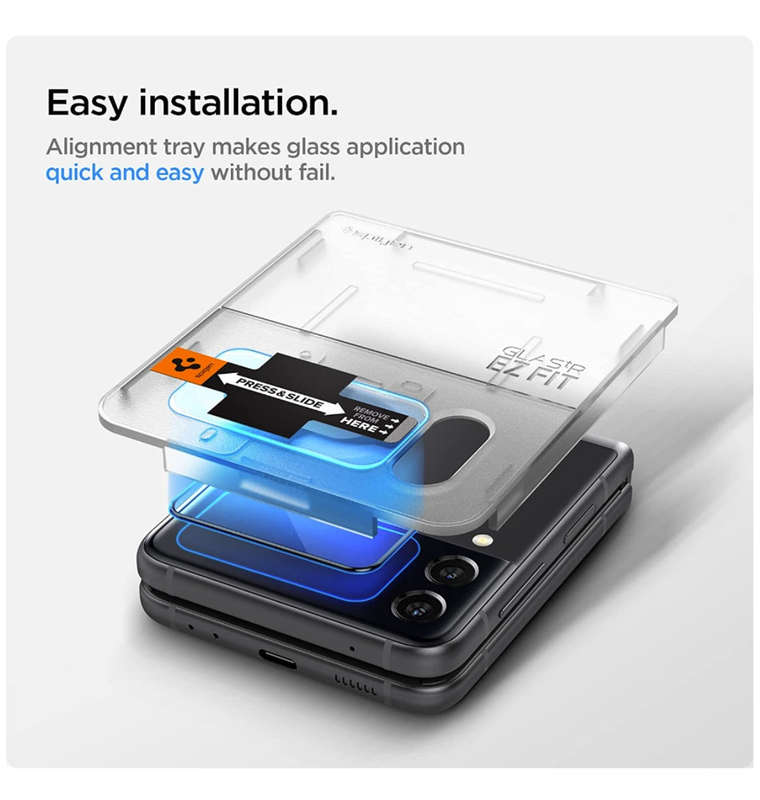 SAMSUNG GALAXY Z FLIP 4 PREMIUM TEMPERED GLASS SCREEN PROTECTOR | SPIGEN