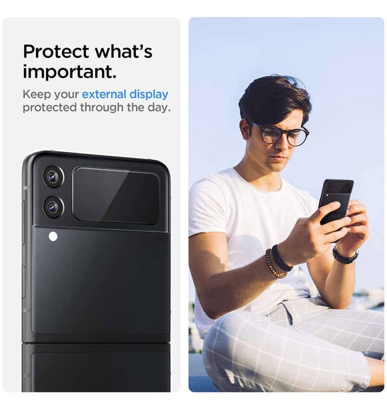 SAMSUNG GALAXY Z FLIP 4 PREMIUM TEMPERED GLASS SCREEN PROTECTOR | SPIGEN