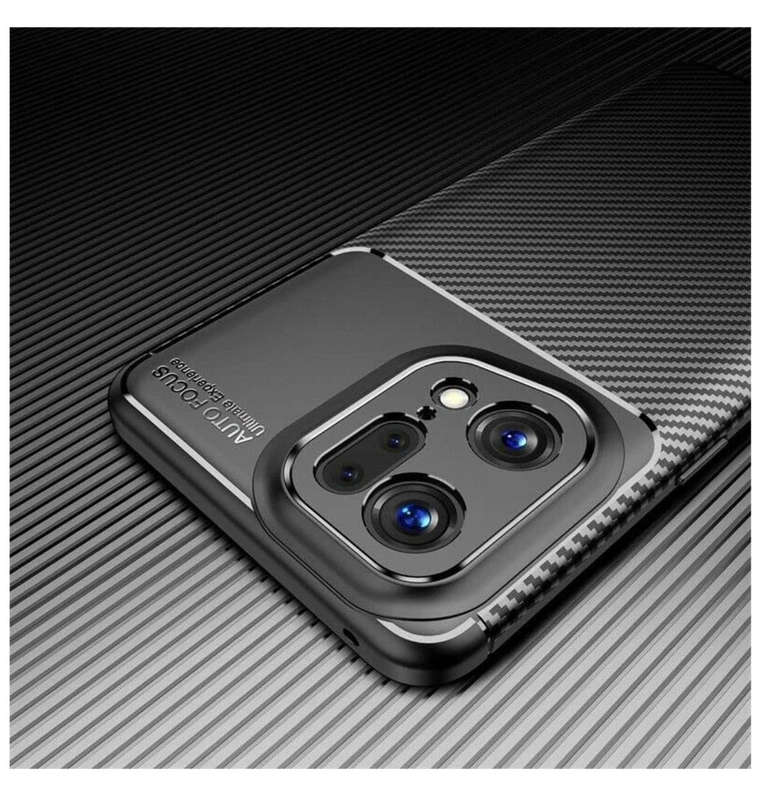 OPPO FIND X5 PRO PREMIUM CARBON FIBRE TEXTURED CASE BLACK | CRUZERLITE