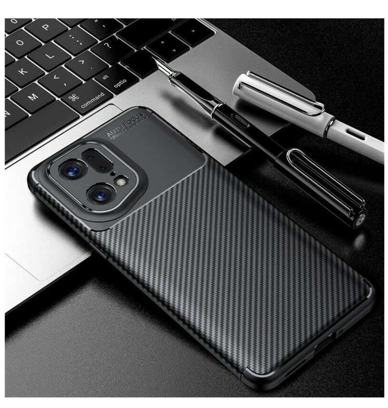 OPPO FIND X5 PRO PREMIUM CARBON FIBRE TEXTURED CASE BLACK | CRUZERLITE