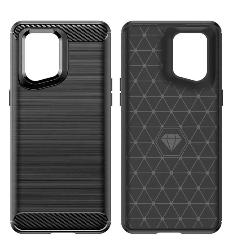 OPPO FIND X5 PRO SLIM TPU CARBON FIBRE TEXTURED BUMPER CASE BLACK