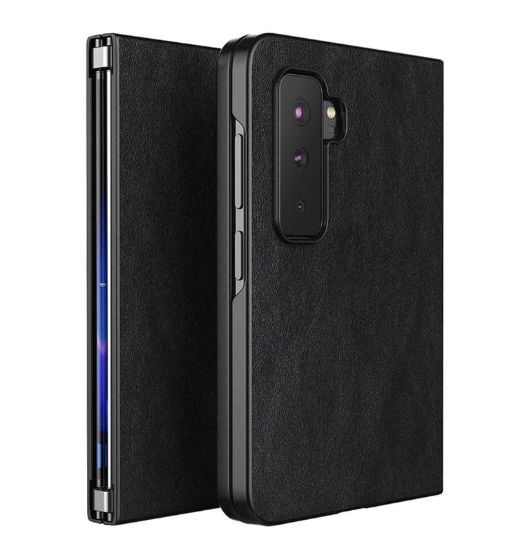 MICROSOFT SURFACE DUO 2 SLIM PU LEATHER PROTECTIVE CASE BLACK | FOLUU