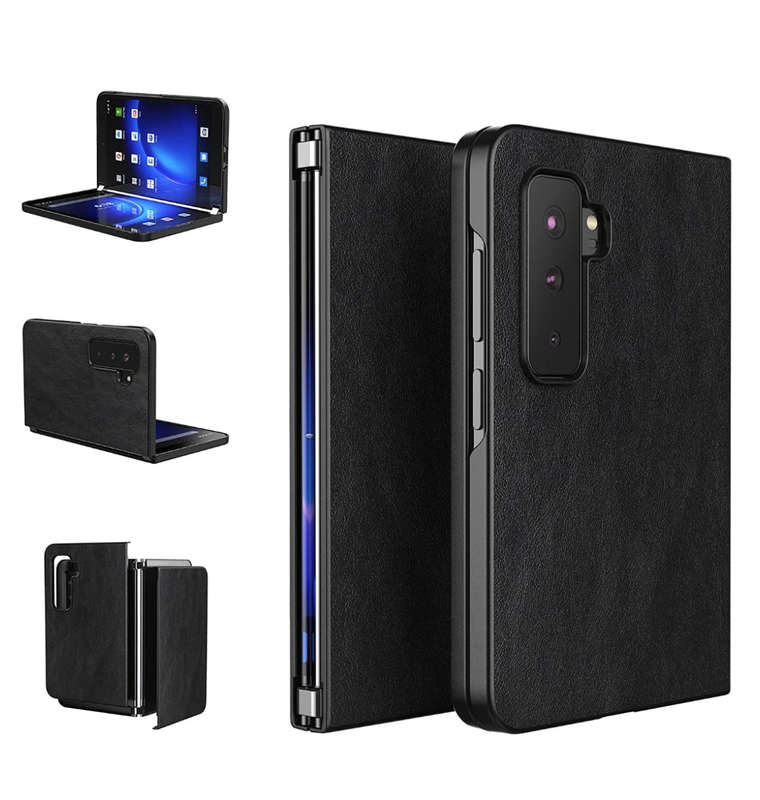 MICROSOFT SURFACE DUO 2 SLIM PU LEATHER PROTECTIVE CASE BLACK | FOLUU