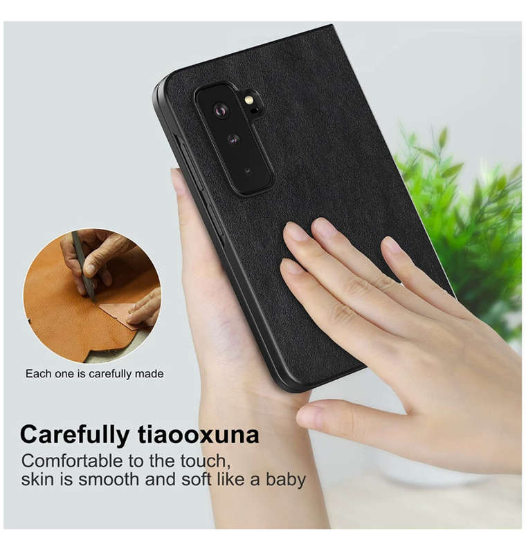 MICROSOFT SURFACE DUO 2 SLIM PU LEATHER PROTECTIVE CASE BLACK | FOLUU