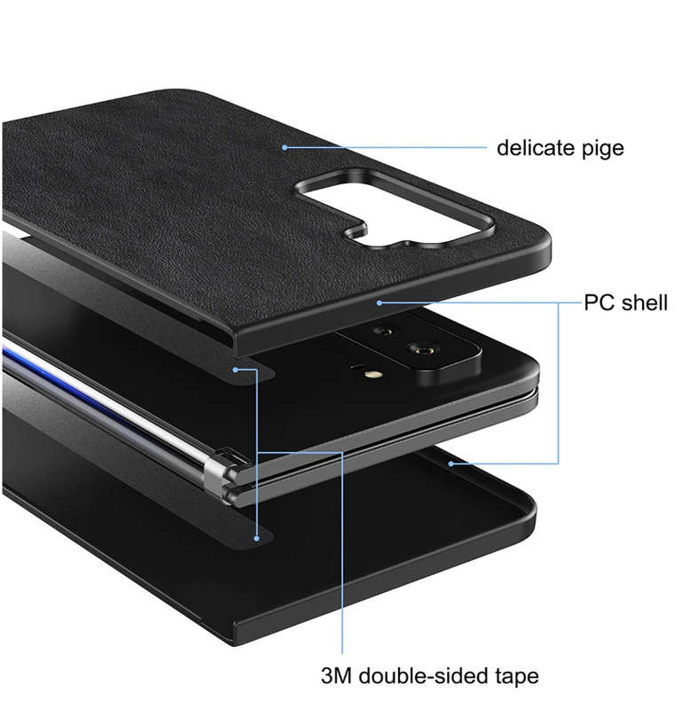 MICROSOFT SURFACE DUO 2 SLIM PU LEATHER PROTECTIVE CASE BLACK | FOLUU