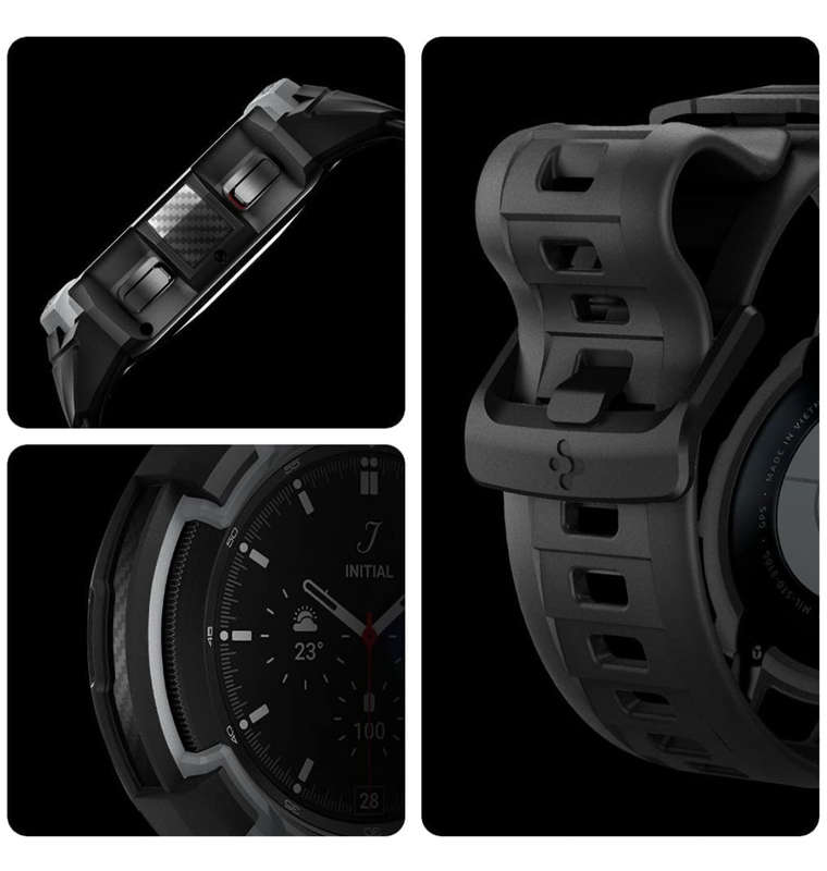 SAMSUNG GALAXY WATCH 4 CLASSIC PREMIUM RUGGED ARMOR PRO CASE 46MM BLACK | SPIGEN