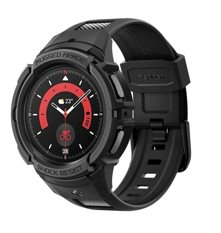 SAMSUNG GALAXY WATCH 5 PRO PREMIUM RUGGED ARMOR PRO CASE 45MM BLACK | SPIGEN