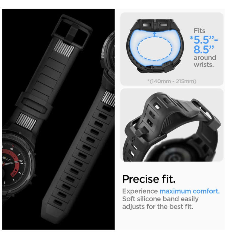 SAMSUNG GALAXY WATCH 5 PRO PREMIUM RUGGED ARMOR PRO CASE 45MM BLACK | SPIGEN