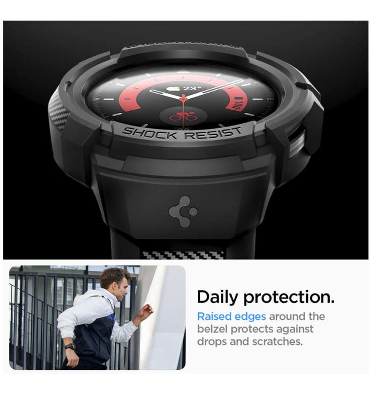 SAMSUNG GALAXY WATCH 5 PRO PREMIUM RUGGED ARMOR PRO CASE 45MM BLACK | SPIGEN