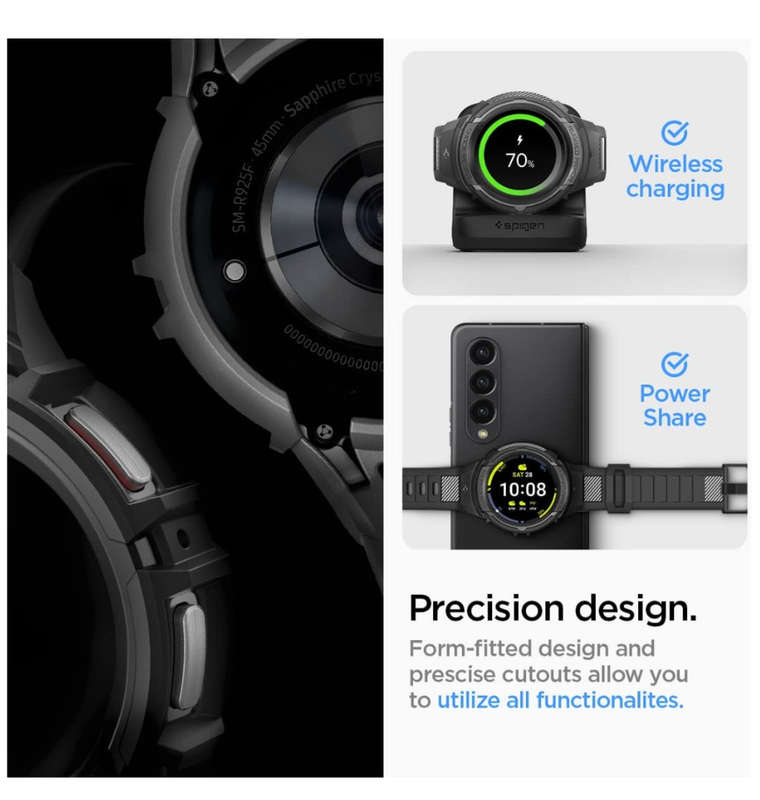 SAMSUNG GALAXY WATCH 5 PRO PREMIUM RUGGED ARMOR PRO CASE 45MM BLACK | SPIGEN