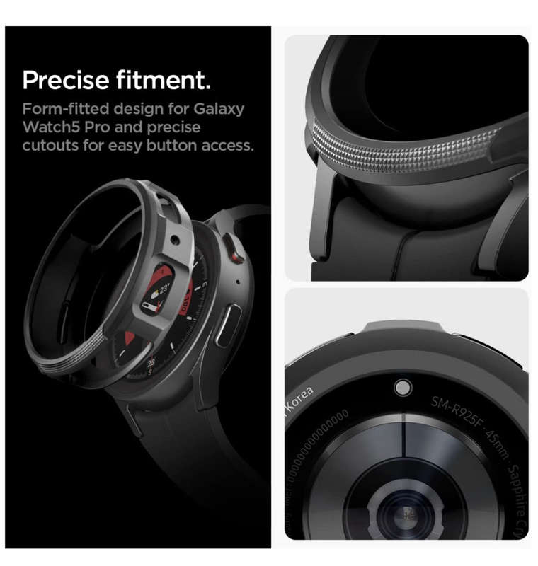 SAMSUNG GALAXY WATCH 5 PRO PREMIUM LIQUID AIR ARMOR CASE 45MM MATTE BLACK | SPIGEN