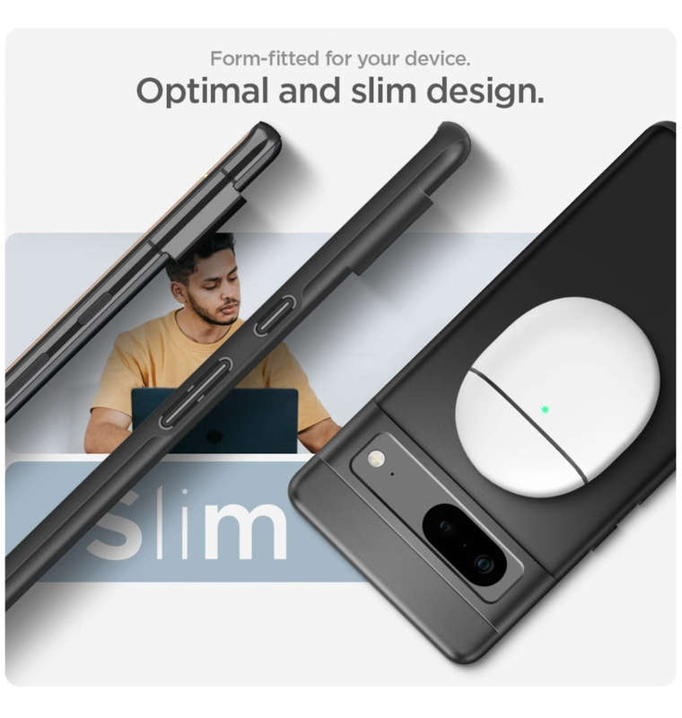 GOOGLE PIXEL 7 PREMIUM SLIM THIN FIT CASE BLACK | SPIGEN