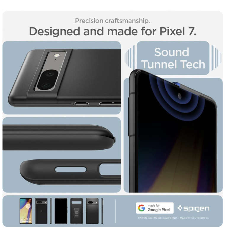 GOOGLE PIXEL 7 PREMIUM SLIM THIN FIT CASE BLACK | SPIGEN