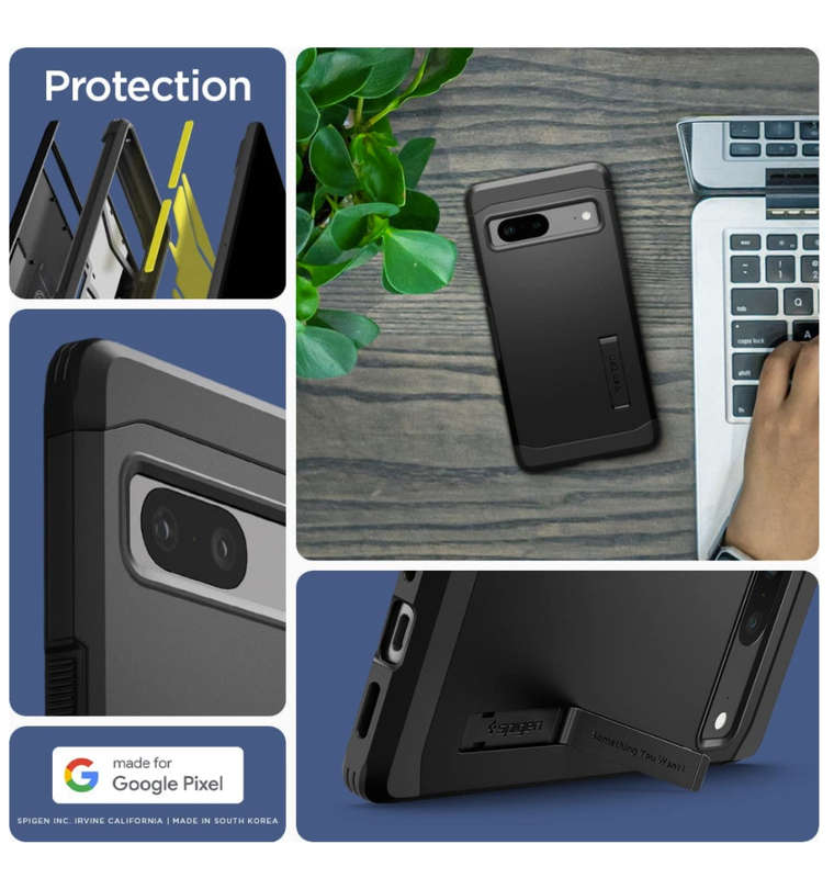GOOGLE PIXEL 7 PREMIUM TOUGH ARMOR CASE BLACK | SPIGEN