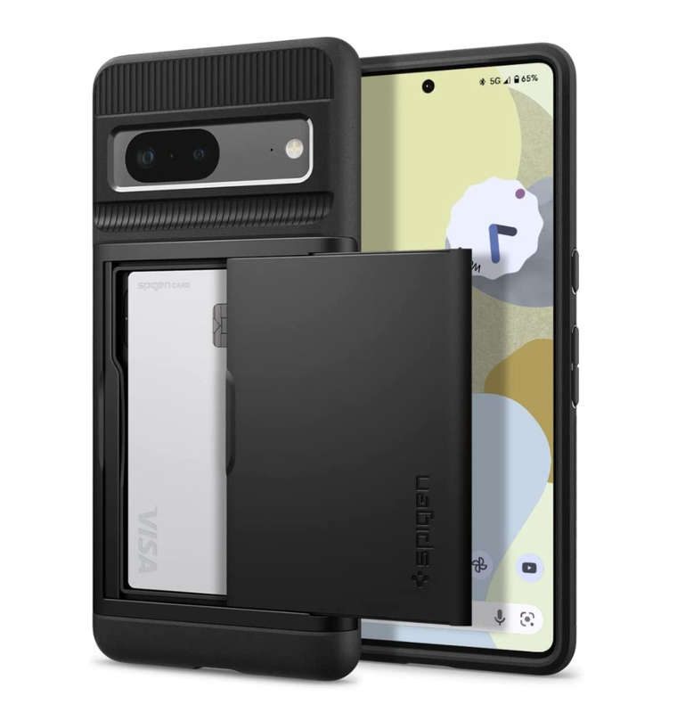 GOOGLE PIXEL 7 PREMIUM SLIM ARMOR CARD CASE BLACK | SPIGEN