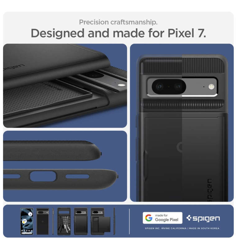 GOOGLE PIXEL 7 PREMIUM SLIM ARMOR CARD CASE BLACK | SPIGEN