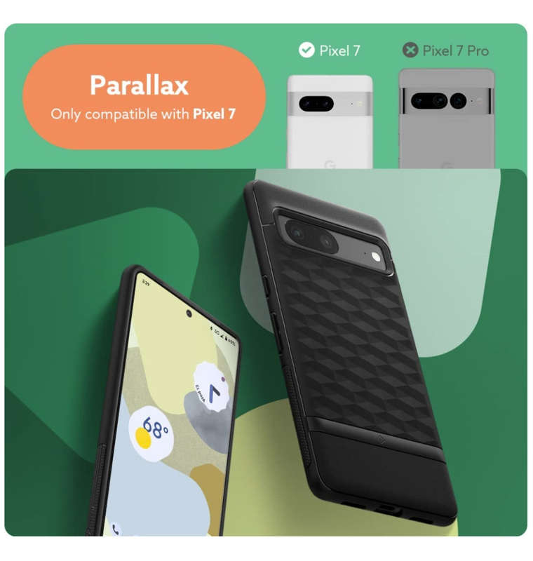 GOOGLE PIXEL 7 PREMIUM PARALLAX SERIES PROTECTIVE CASE MATTE BLACK | CASEOLOGY