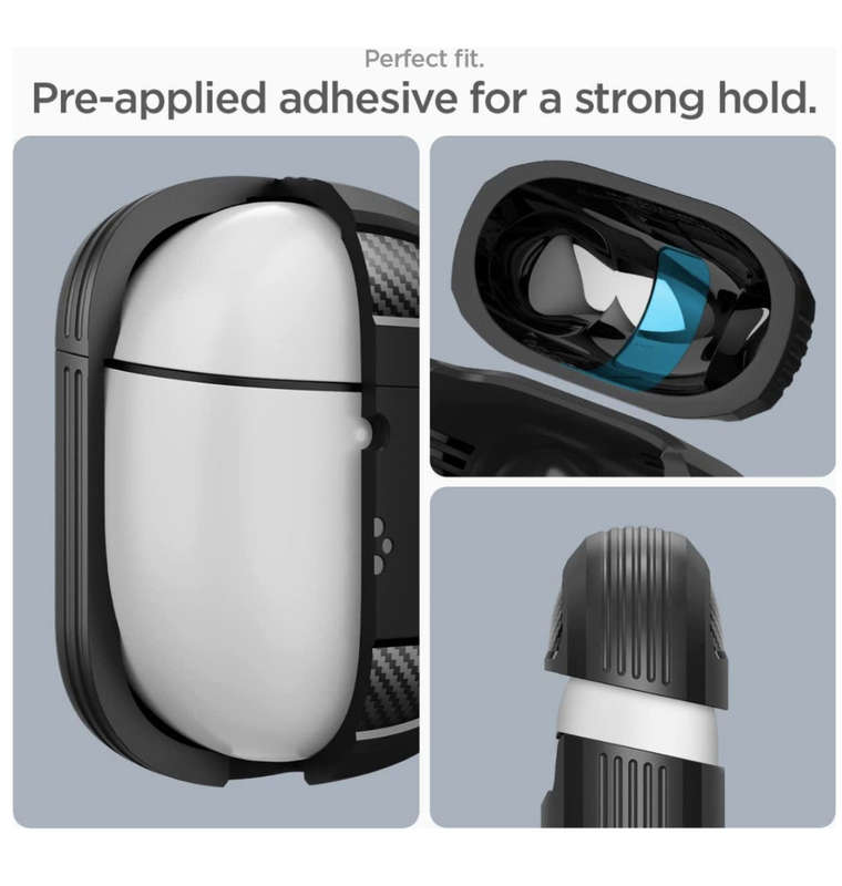 GOOGLE PIXEL BUDS PRO PREMIUM RUGGED ARMOR CASE BLACK | SPIGEN