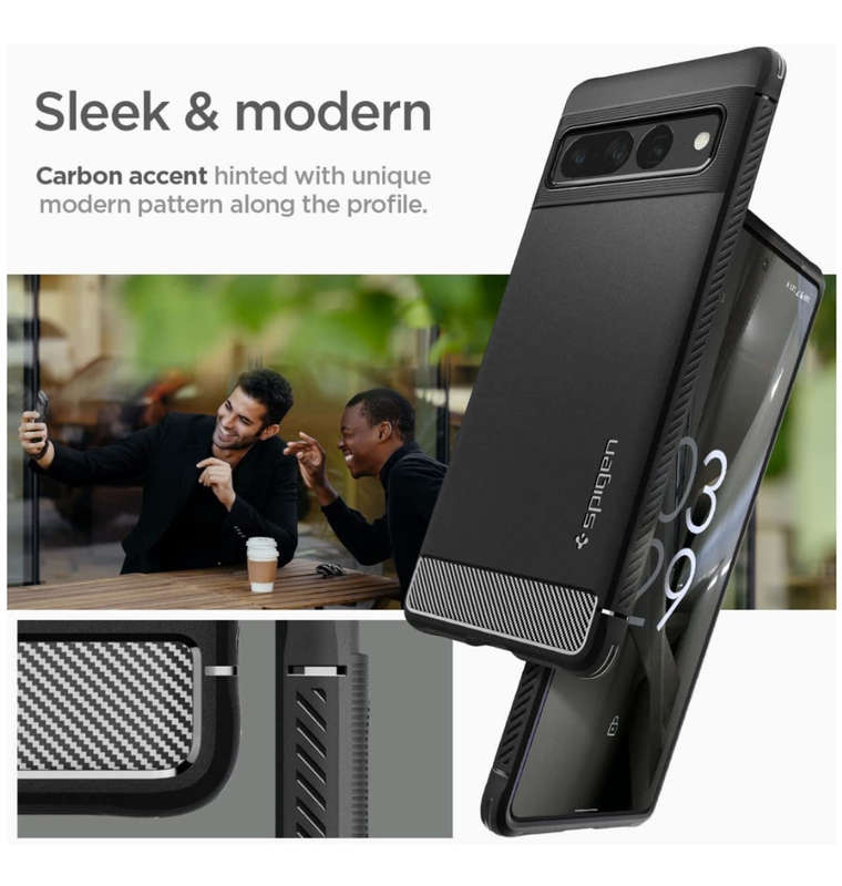 GOOGLE PIXEL 7 PRO PREMIUM RUGGED ARMOR CASE BLACK | SPIGEN