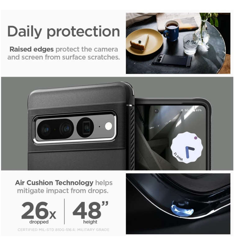 GOOGLE PIXEL 7 PRO PREMIUM RUGGED ARMOR CASE BLACK | SPIGEN