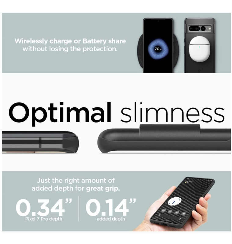 GOOGLE PIXEL 7 PRO PREMIUM SLIM THIN FIT CASE BLACK | SPIGEN