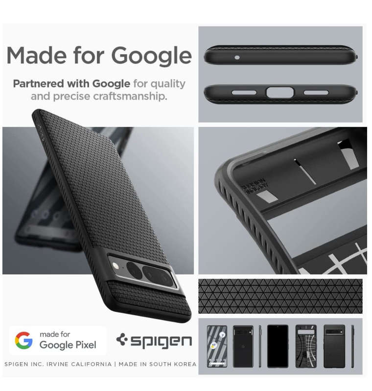 GOOGLE PIXEL 7 PRO PREMIUM SLIM LIQUID AIR CASE BLACK | SPIGEN