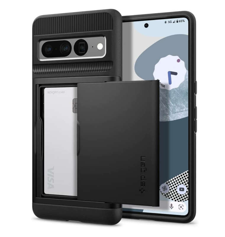 GOOGLE PIXEL 7 PRO PREMIUM SLIM ARMOR CARD CASE BLACK | SPIGEN