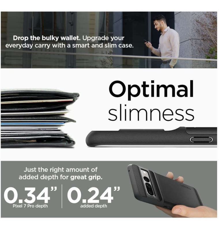 GOOGLE PIXEL 7 PRO PREMIUM SLIM ARMOR CARD CASE BLACK | SPIGEN