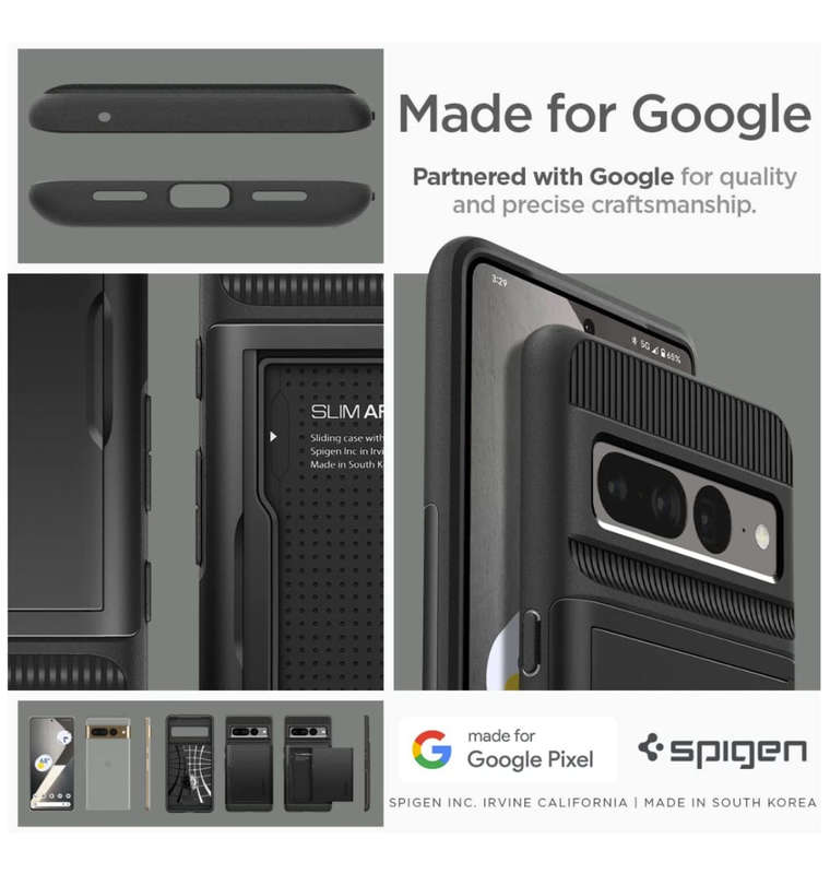 GOOGLE PIXEL 7 PRO PREMIUM SLIM ARMOR CARD CASE BLACK | SPIGEN