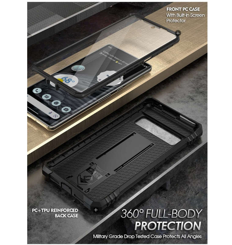 GOOGLE PIXEL 7 PREMIUM FULL BODY RUGGED REVOLUTION SERIES CASE BLACK | POETIC
