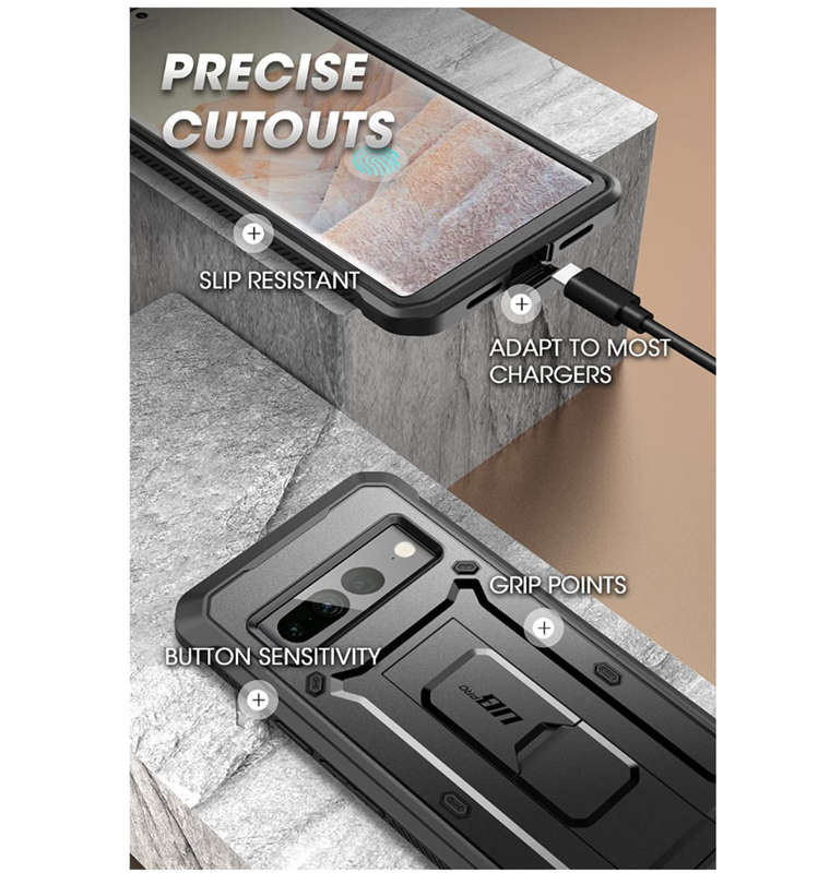 GOOGLE PIXEL 7 PRO FULL BODY RUGGED PROTECTIVE CASE BLACK | SUPCASE