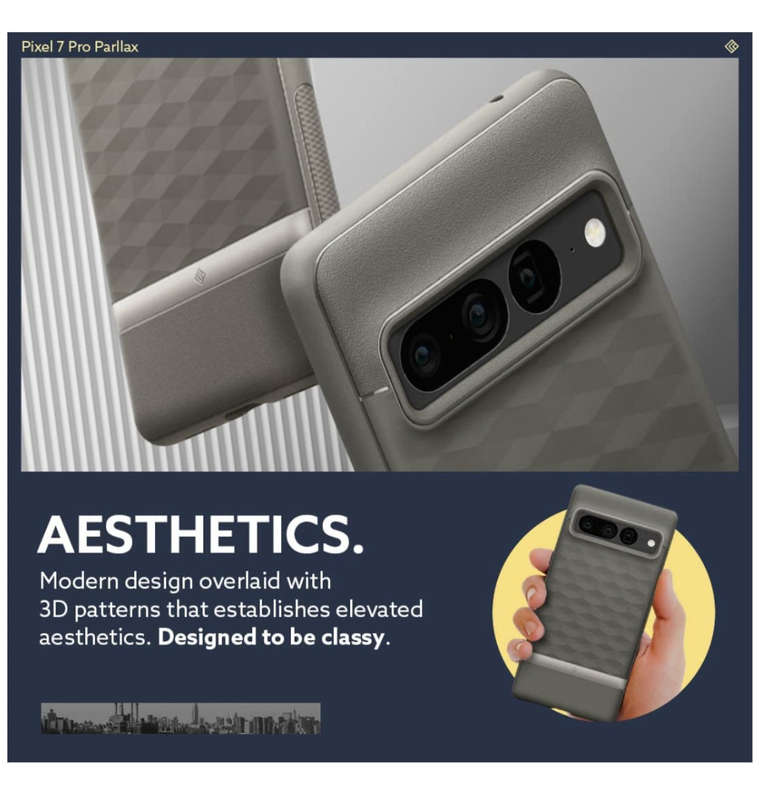 GOOGLE PIXEL 7 PRO PREMIUM PARALLAX SERIES PROTECTIVE CASE ASH GRAY | CASEOLOGY