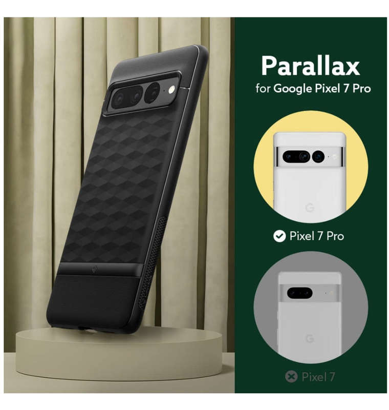 GOOGLE PIXEL 7 PRO PREMIUM PARALLAX SERIES PROTECTIVE CASE MATTE BLACK | CASEOLOGY