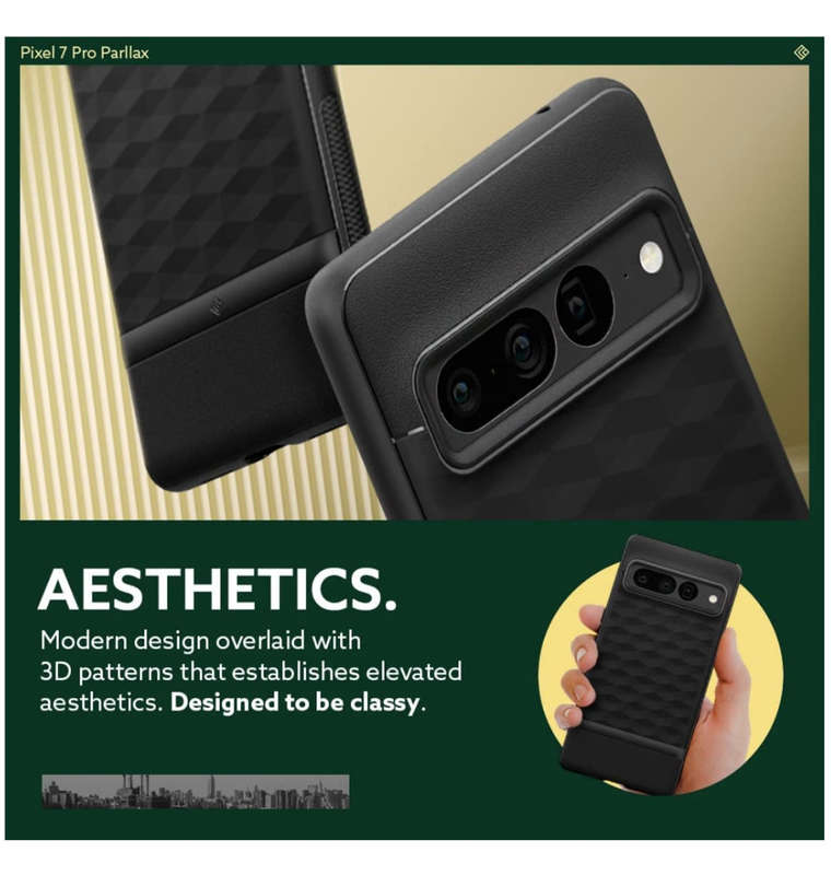 GOOGLE PIXEL 7 PRO PREMIUM PARALLAX SERIES PROTECTIVE CASE MATTE BLACK | CASEOLOGY