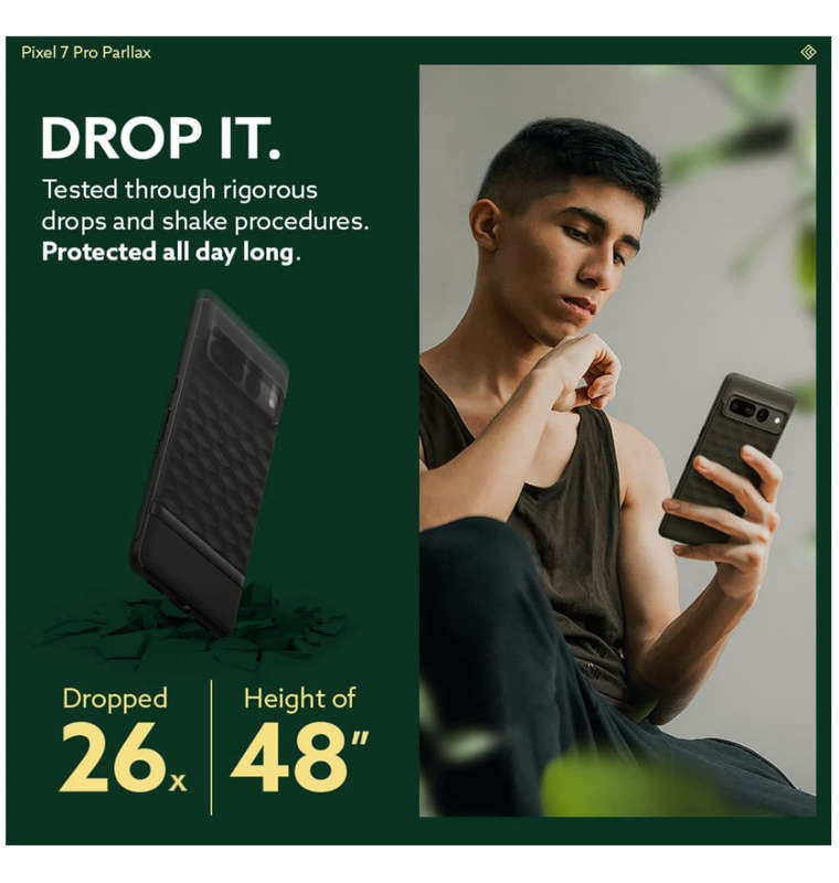 GOOGLE PIXEL 7 PRO PREMIUM PARALLAX SERIES PROTECTIVE CASE MATTE BLACK | CASEOLOGY