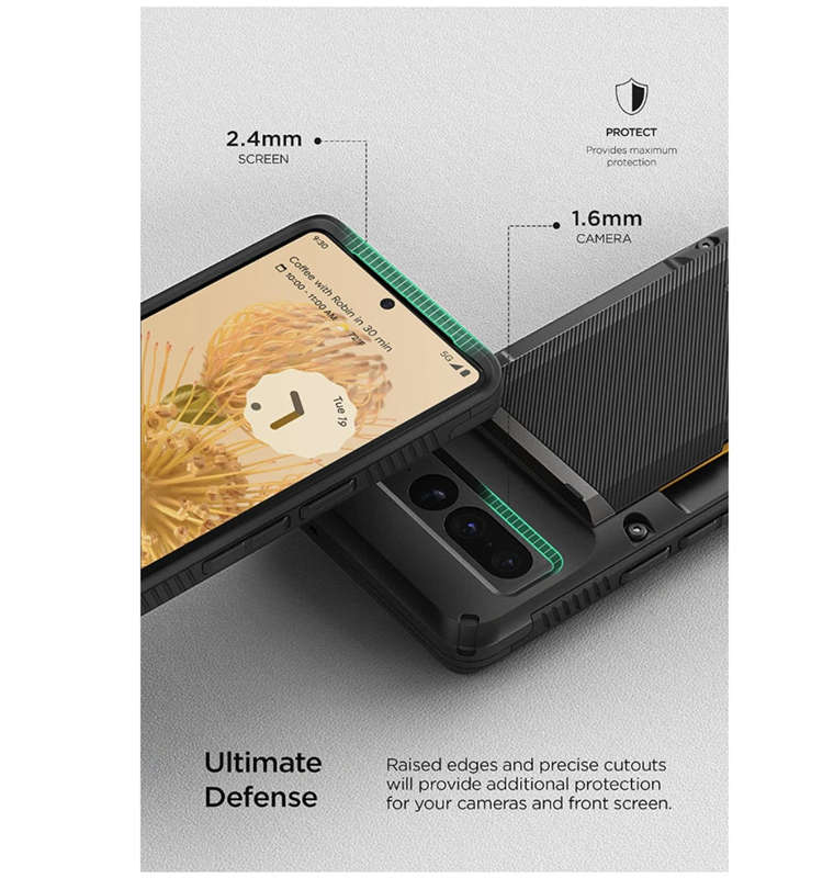 GOOGLE PIXEL 7 PRO PREMIUM RUGGED DAMDA GLIDE CARD CASE BLACK | VRS DESIGN