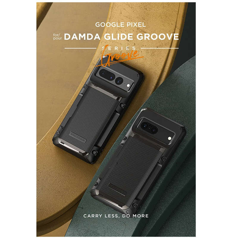GOOGLE PIXEL 7 PRO PREMIUM RUGGED DAMDA GLIDE CARD CASE BLACK | VRS DESIGN