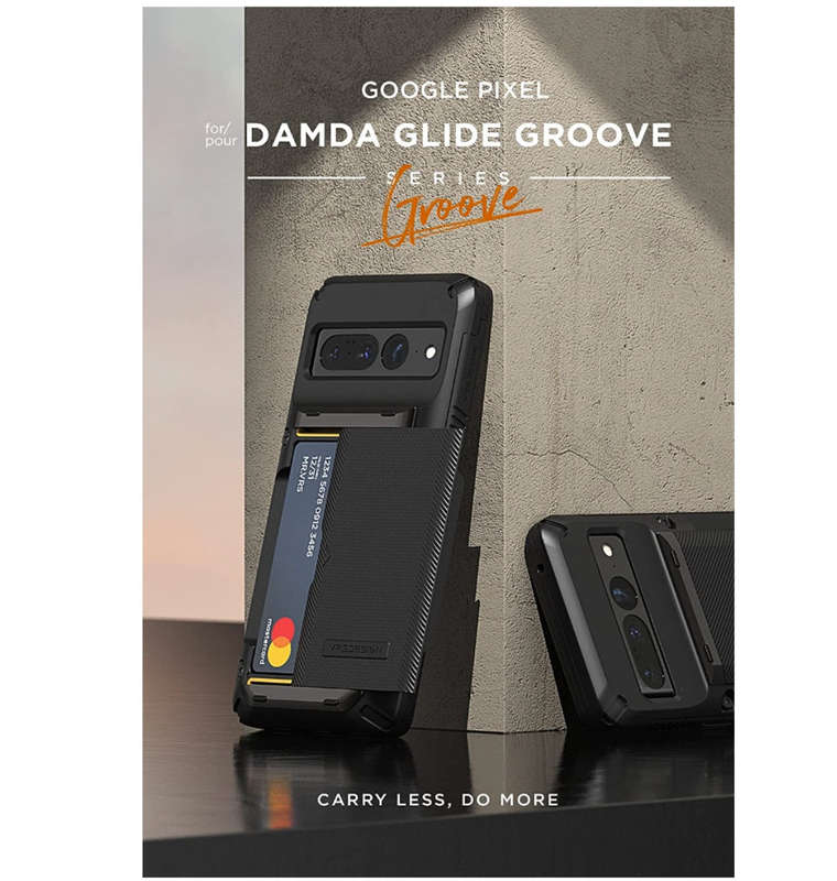 GOOGLE PIXEL 7 PRO PREMIUM RUGGED DAMDA GLIDE CARD CASE BLACK | VRS DESIGN
